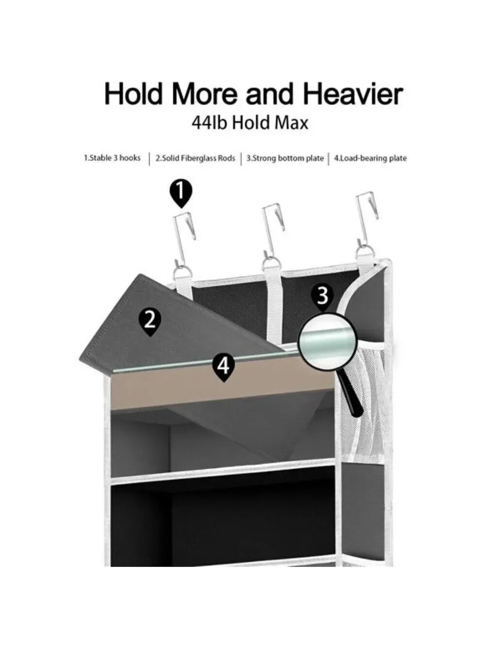 Over The Door Organizer 5 Pocket Baby Nursery Storage Bathroom Hanging Rack